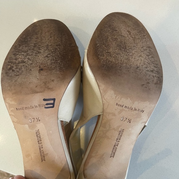 Manolo Blahnik Leather Heals Made in Italy size 37.5-38 - Picture 11 of 15